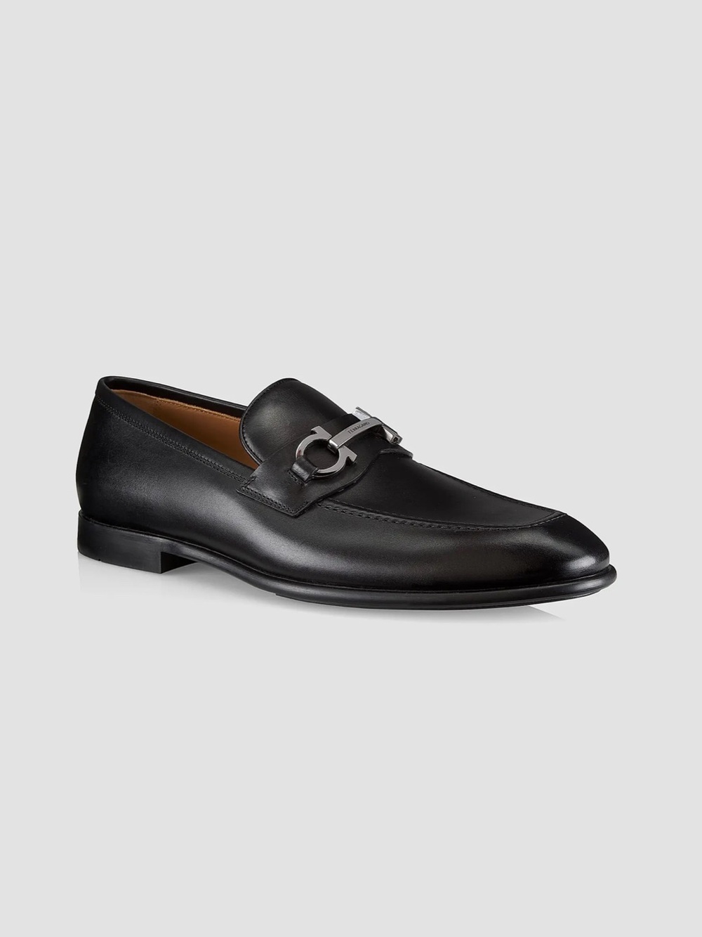 Salvatore Ferragamo black and silver foster loafers size 9 EE